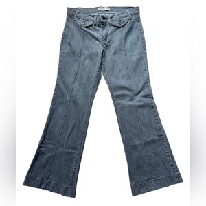 Old Navy Women's mid rise wide leg flare jeans gray size 12 Y2K casual denim